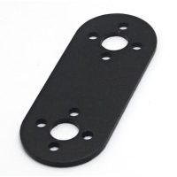 Egyenes servomotor tartó – fém rögzítőlemez, fekete I 63x25mm (MG995/MG996 számára)