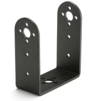 Alumínium servomotor tartó U – hosszú egyenes, fekete, 56x65mm (MG995/MG996 számára)