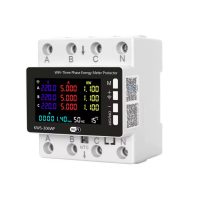 Háromfázisú WiFi elektromérő TUYA 80A relével és LCD kijelzővel - DIN sínre szerelhető