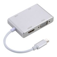 USB-C 4in1 Adapter (HDMI, VGA, DVI, USB) - Ezüst