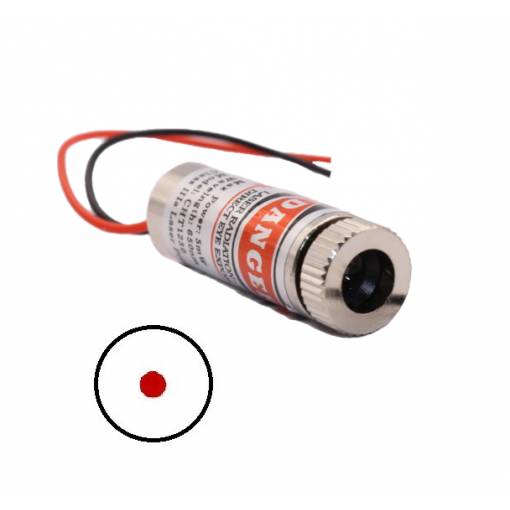 Foto - Lézeres modul, pont - Piros, 4~6mW 12mm 5V