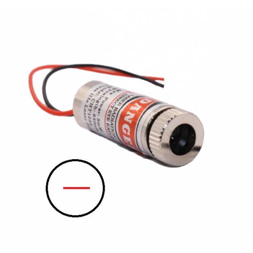 Foto - Lézermodul vonalhúzó optikával - Vörös, 4~6mW 12mm 3 - 5V