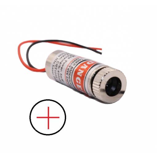 Foto - Lézeres modul optikával vonal megjelenítő - Piros, 4~6mW 12mm 5V
