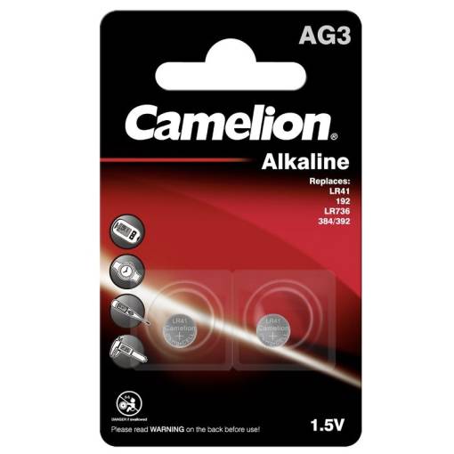 Foto - Camelion gombcellás alkáli elem LR41 (AG3, LR736, 392, 192, GP92A, SR41) - 2 darab; 1,5V