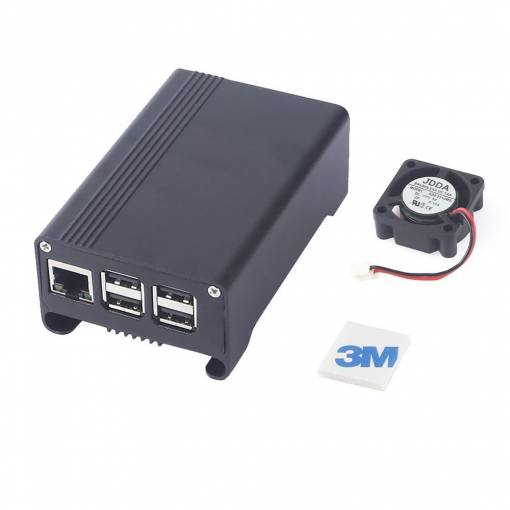 Foto - Case pro Raspberry Pi 3 s chladícím ventilátorem - Hliník