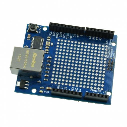 Foto - Ethernet Shield ENC28J60 univerzális PCB résszel