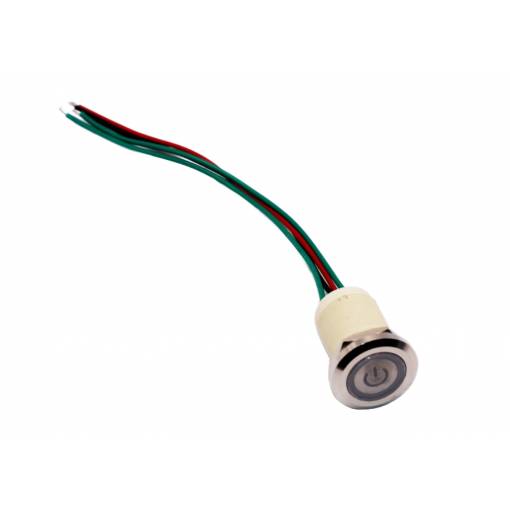 Foto - LED IP68 kapcsoló - Piros háttérvilágítás, 19 mm, 12 - 24V