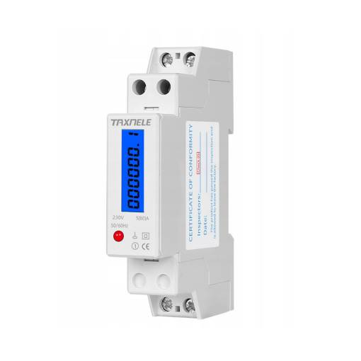 Foto - Měřič spotřeby elektrické energie na DIN lištu s LCD displejem - wattmetr