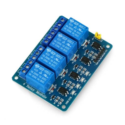 Foto - Relé modul 4 csatornás 12V DC optocsatolóval