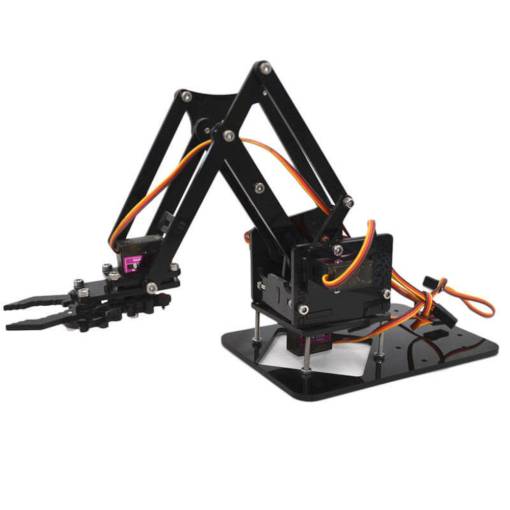 Foto - SG90/MG90 robotkar kéz akril - fekete - készlet