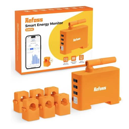 Foto - WiFi okosenergia-mérő Refoss - MQTT, 6 érzékelő / három fázis, 120A, DIN sínre