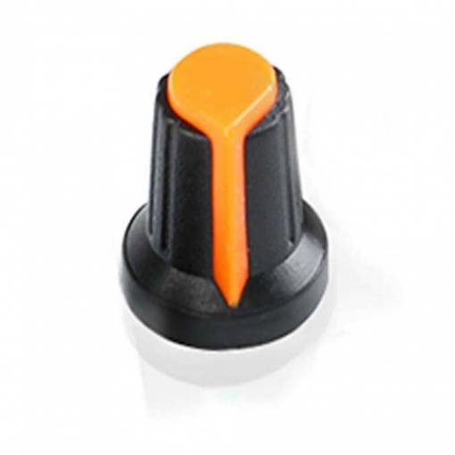 Foto - Potenciométer gomb - Fekete narancs, 6 mm