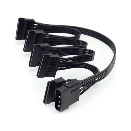 Foto - Napájecí adaptér IDE 4pin na 5x SATA 18AWG